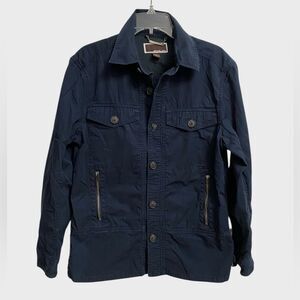 Michael Kors Button Front Utility Shirt Jacket Men's Size M Navy Casual Urban
